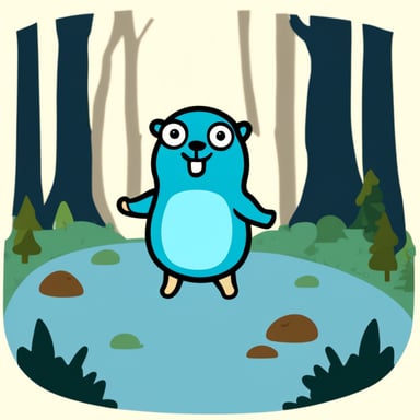 Go Blue Gopher in the forest.