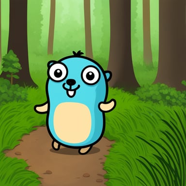 Go Blue Gopher in the forest.