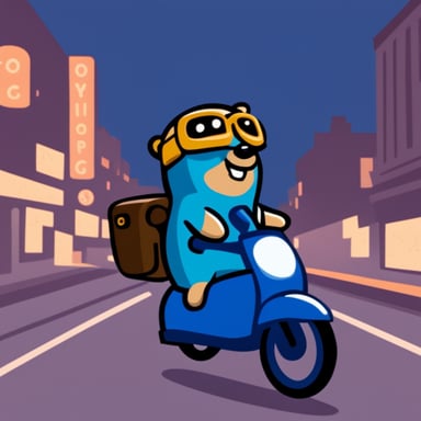 Go blue gopher riding a monocycle.