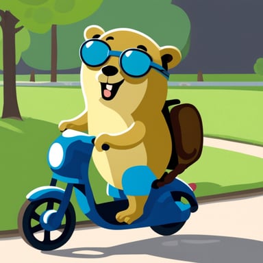 Go blue gopher riding a monocycle.