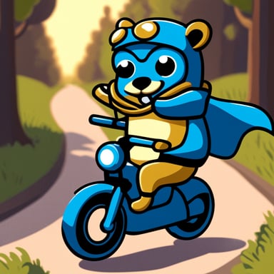 Go blue gopher riding a monocycle.