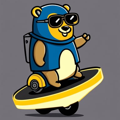 Go blue gopher riding an electric unicycle.