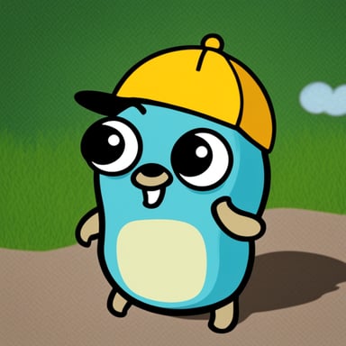 Go Blue Gopher with Pogo written on his hat.
