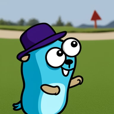 Go Blue Gopher with Pogo written on his hat.