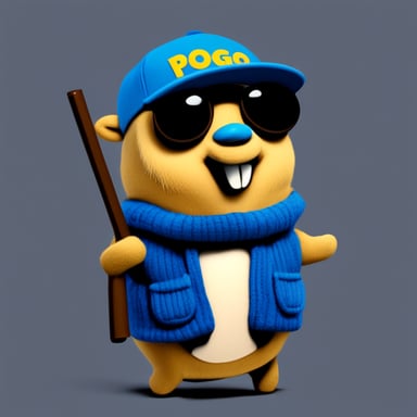 Go blue gopher with pogo written on his hat