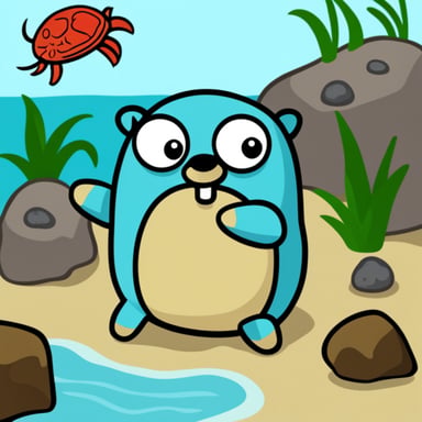 Go Blue Gopher being affected by an anxiety of a crab.