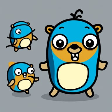Go Blue Gopher as a shell-shaded character.