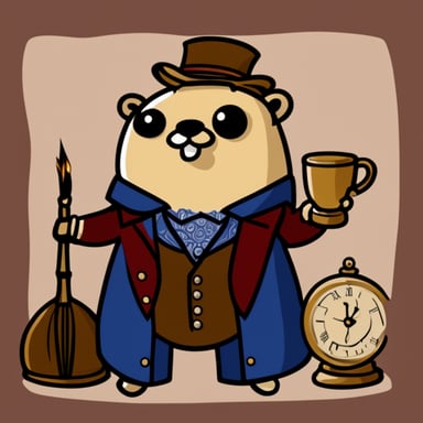 Go Blue Gopher suited as a British aristocrat.