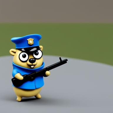 Go Blue Gopher with a super tiny mustache in a soldier uniform.