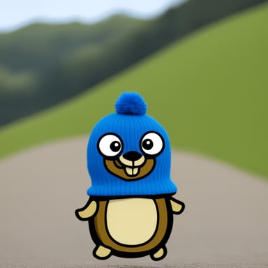 Go Blue Gopher with Pogo written on his hat.
