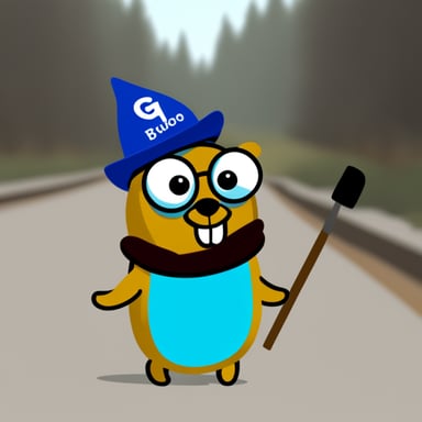 Go Blue Gopher with Pogo written on his hat.