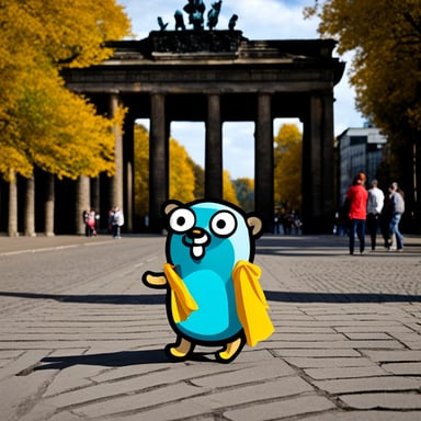 Go Blue Gopher doing some sightseeing in Berlin.