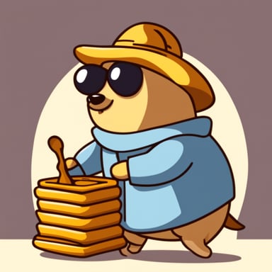 Go Blue Gopher in a beekeeper costume.