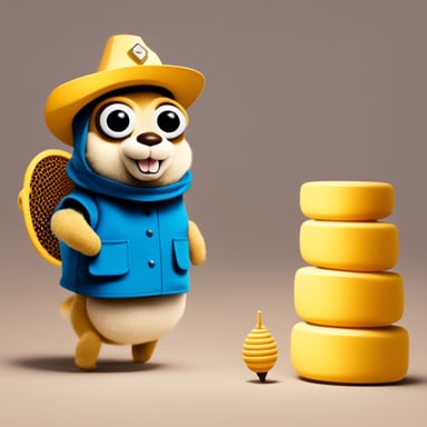 Go blue gopher dressed in a beekeeper costume.