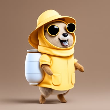 Go blue gopher dressed in a beekeeper costume.