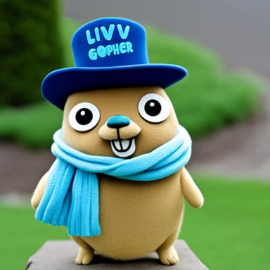 Go Blue Gopher with Livi written on its hat.