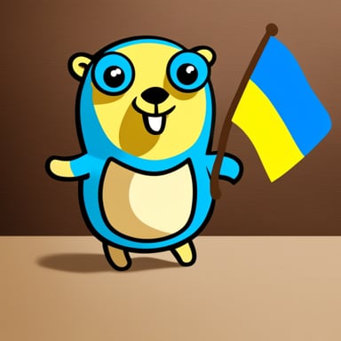 Generate a Go Blue Gopher holding a Swedish flag.