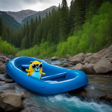 Go Blue Gopher going downstream.