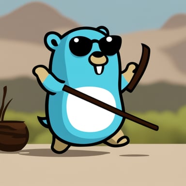 Kung Fu Go Blue Gopher