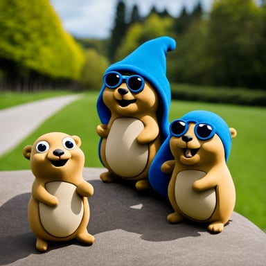 A group of gophers in Germany, including Go Blue Gopher.