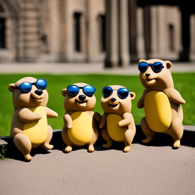 A group of gophers in Germany, including Go Blue Gopher.