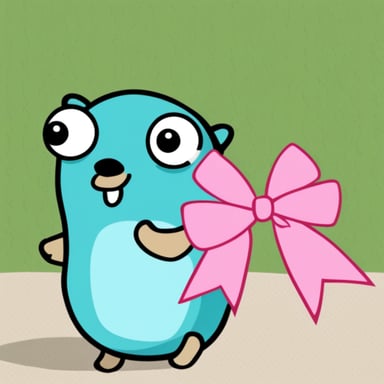 Go Blue Gopher, the cutest gopher of all time with pink bows.