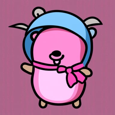 Go Blue Gopher, the cutest gopher of all time with pink bows.