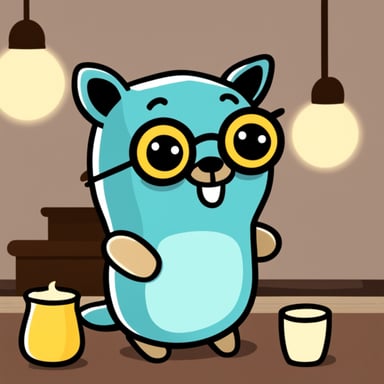 Go Blue Gopher with cat ears, kawaii.