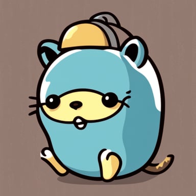 Go Blue Gopher with cat ears, kawaii.