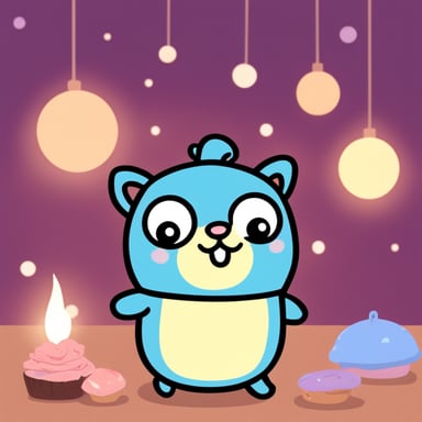 Go Blue Gopher with cat ears, kawaii
