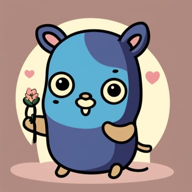 Go Blue Gopher with cat ears, kawaii