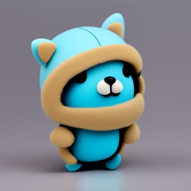 Go Blue Gopher with cat ears, kawaii