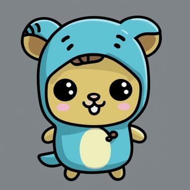 Go Blue Gopher with cat ears, kawaii