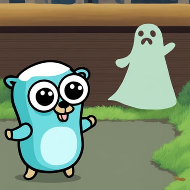 Go Blue Gopher dressed up in a ghost costume for Halloween.