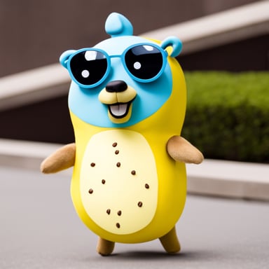 Go Blue Gopher dressed up in a really cute banana costume.
