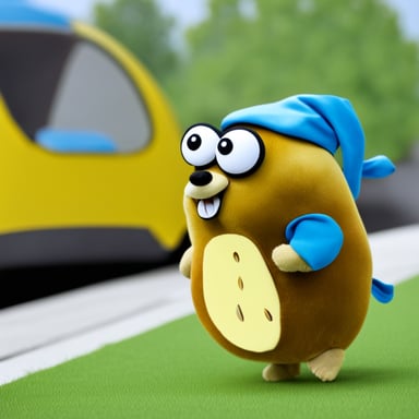 Go Blue Gopher dressed up in a really cute banana costume.