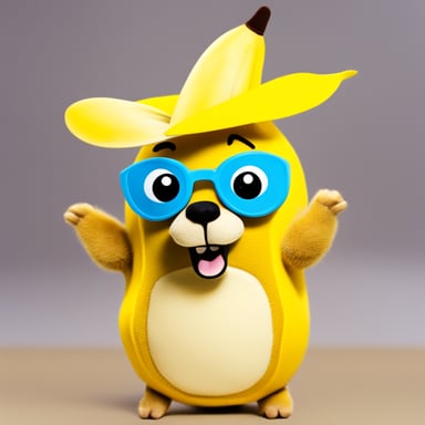 Go Blue Gopher dressed up in a really cute banana costume.