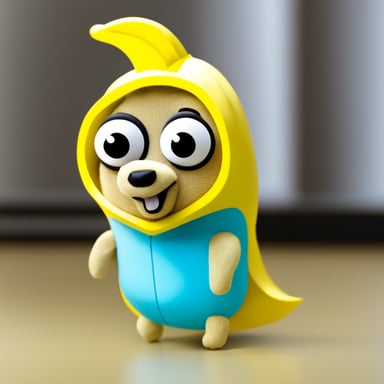 Go Blue Gopher dressed up in a really cute banana costume.