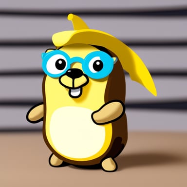 Go Blue Gopher dressed up in a really cute banana costume.