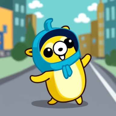 Go Blue Gopher dressed up in a really cute banana costume.