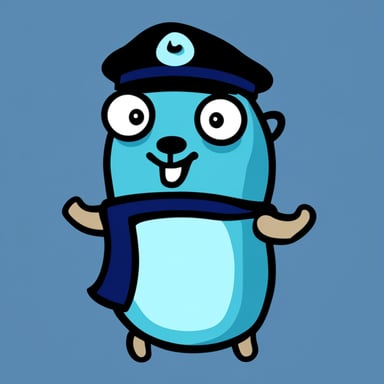 Go Blue Gopher as Hacker Blue Gopher.