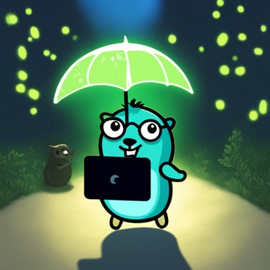 go blue gopher as hacker green gopher.