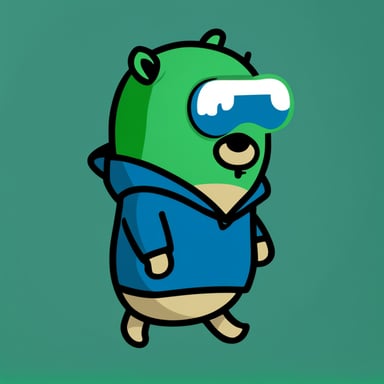 go blue gopher as hacker green gopher.