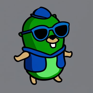 go blue gopher as hacker green gopher.