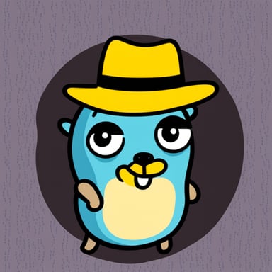 Go Blue Gopher as a black hat.