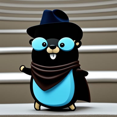 Go Blue Gopher as a black hat.