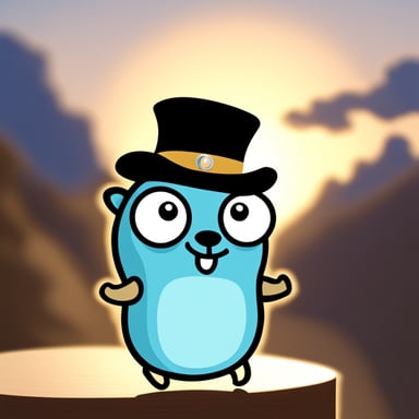 Go Blue Gopher as a black hat.