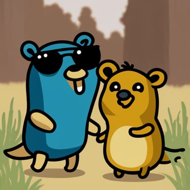Go Blue Gopher with a kangaroo.