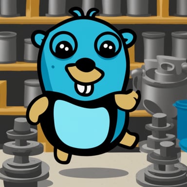 Happy Go Blue Gopher wearing a cog shirt.