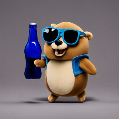 Go Blue Gopher from Kazakhstan with aviator glasses and drinking Pepsi.